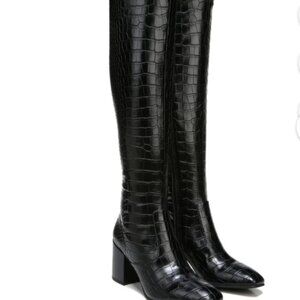 Franco Sarto Talifer Faux Croc Embossed Tall Block Heel Boots